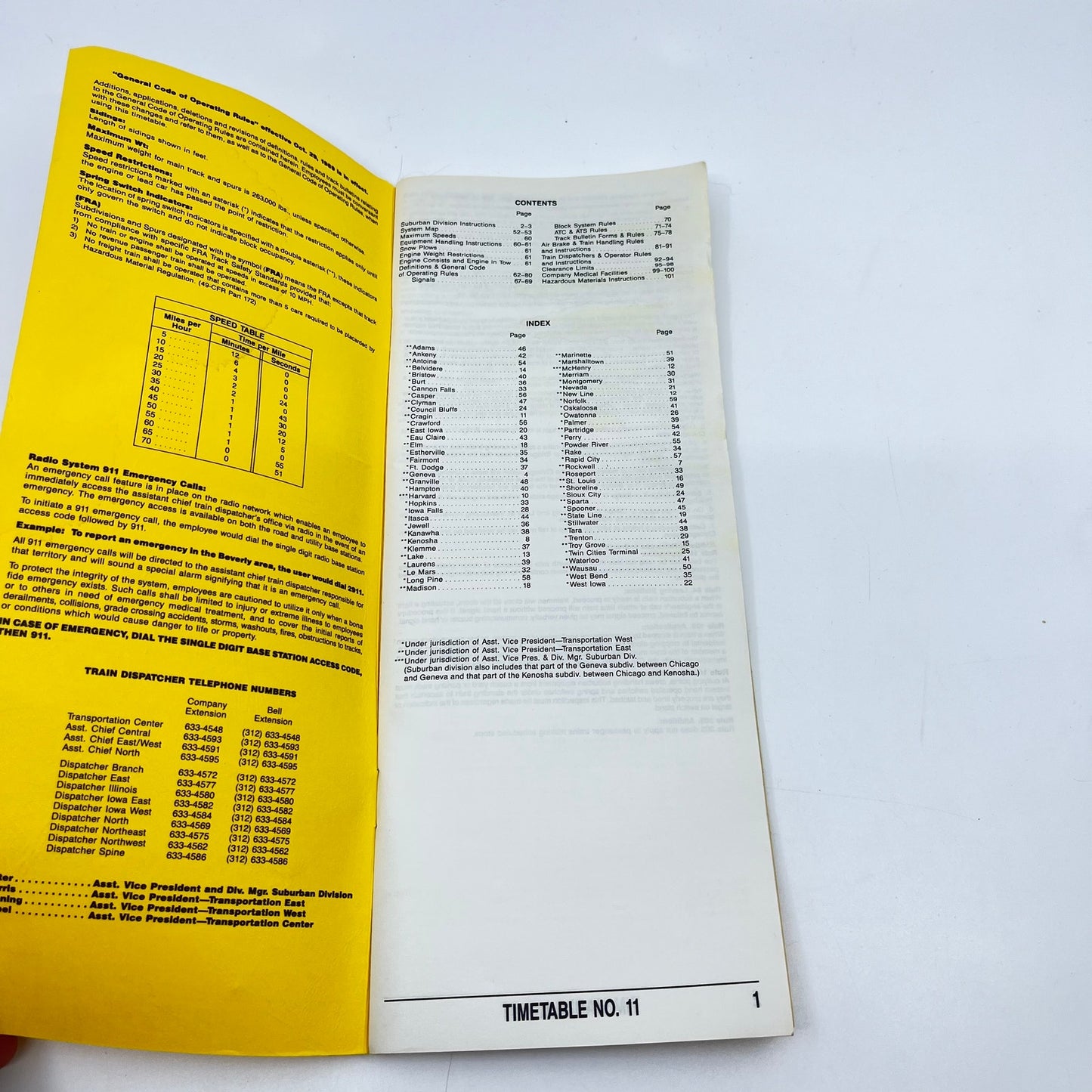 1990 Chicago Northwestern System RR Timetable No. 11 Booklet L4-6