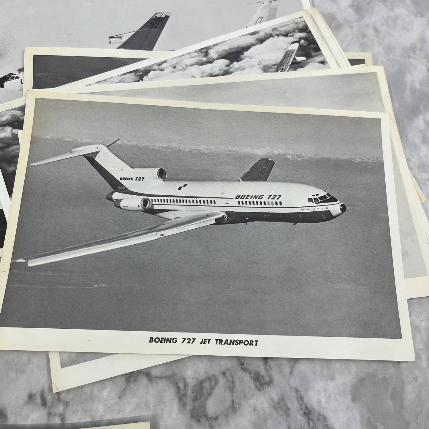 Mid Century Collection of 13 Boeing Aviation Aircraft Photo Data Sheets TK1