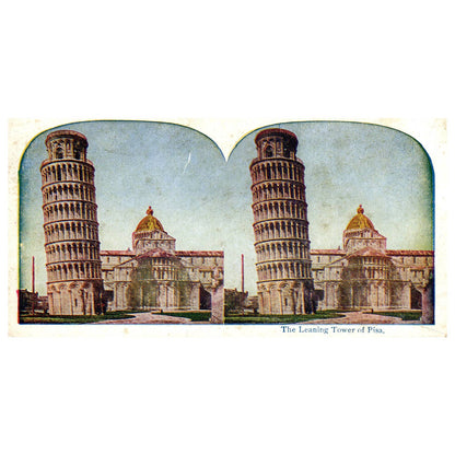 c1900 Stereoview Card The Leaning Tower of Pisa SE4