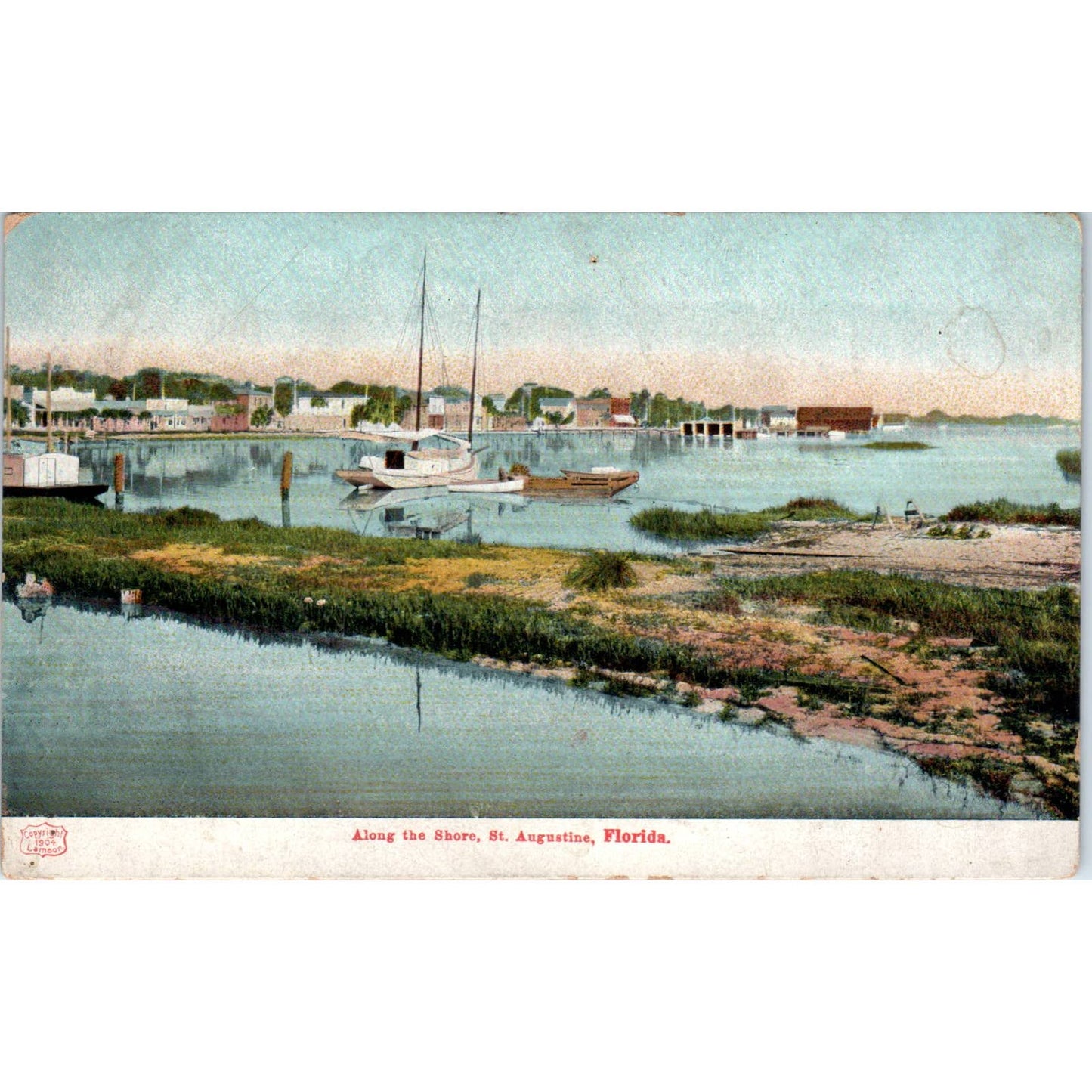 Along The Shore St. Augustine Florida c1906 Original Postcard TK1-P20