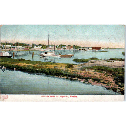 Along The Shore St. Augustine Florida c1906 Original Postcard TK1-P20
