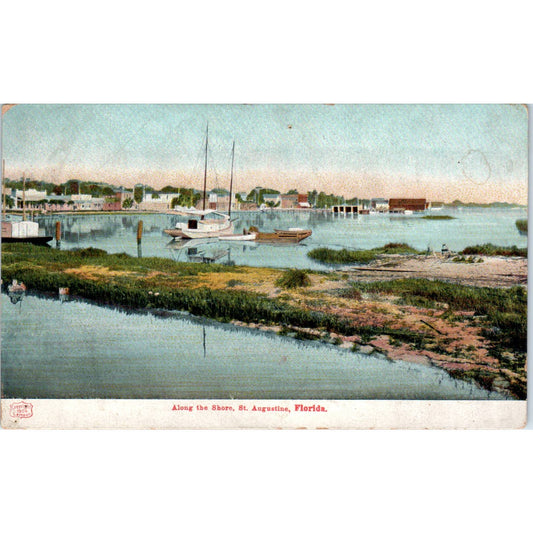 Along The Shore St. Augustine Florida c1906 Original Postcard TK1-P20