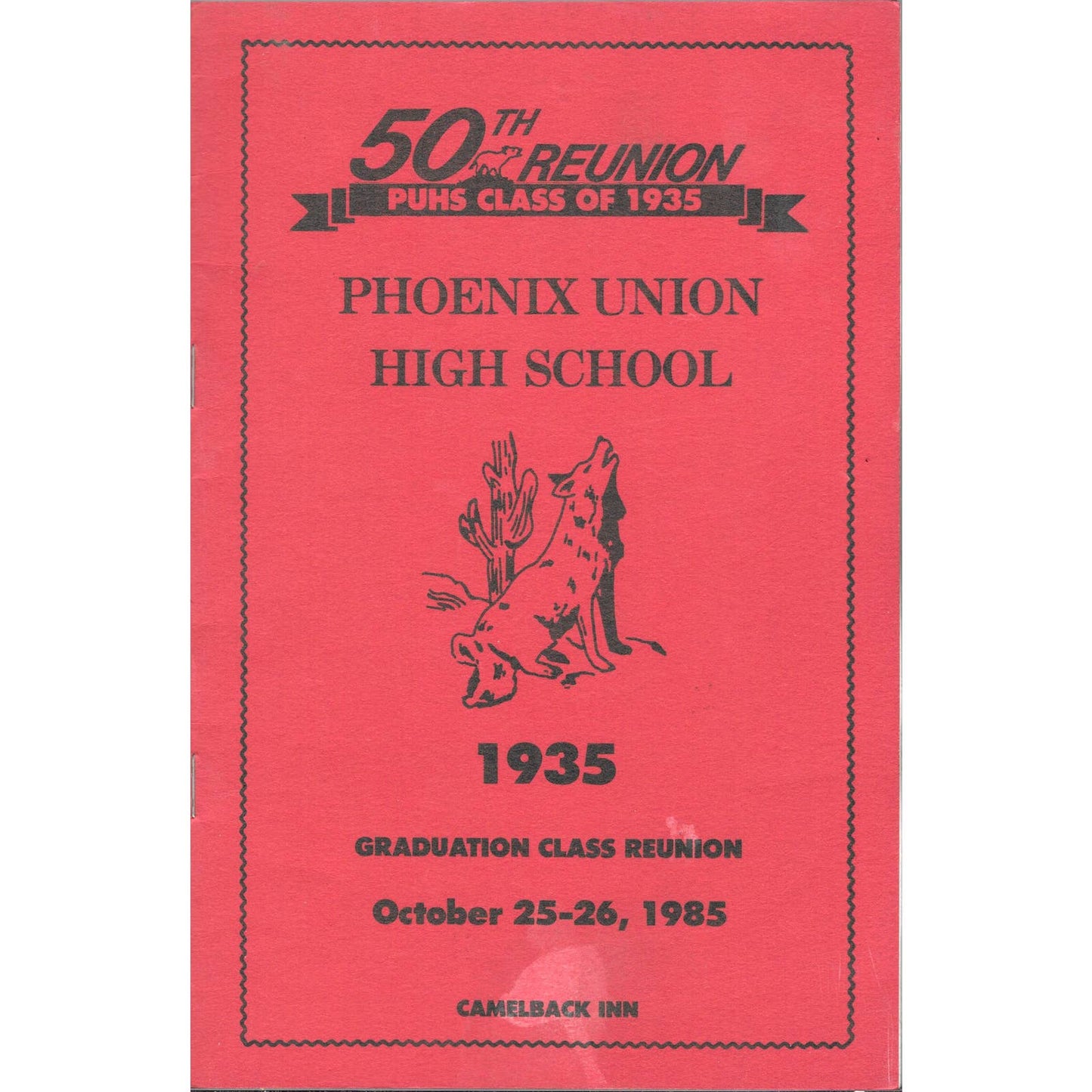 1985 Phoenix Union High School Class of 1935 50th Reunion Program TJ7