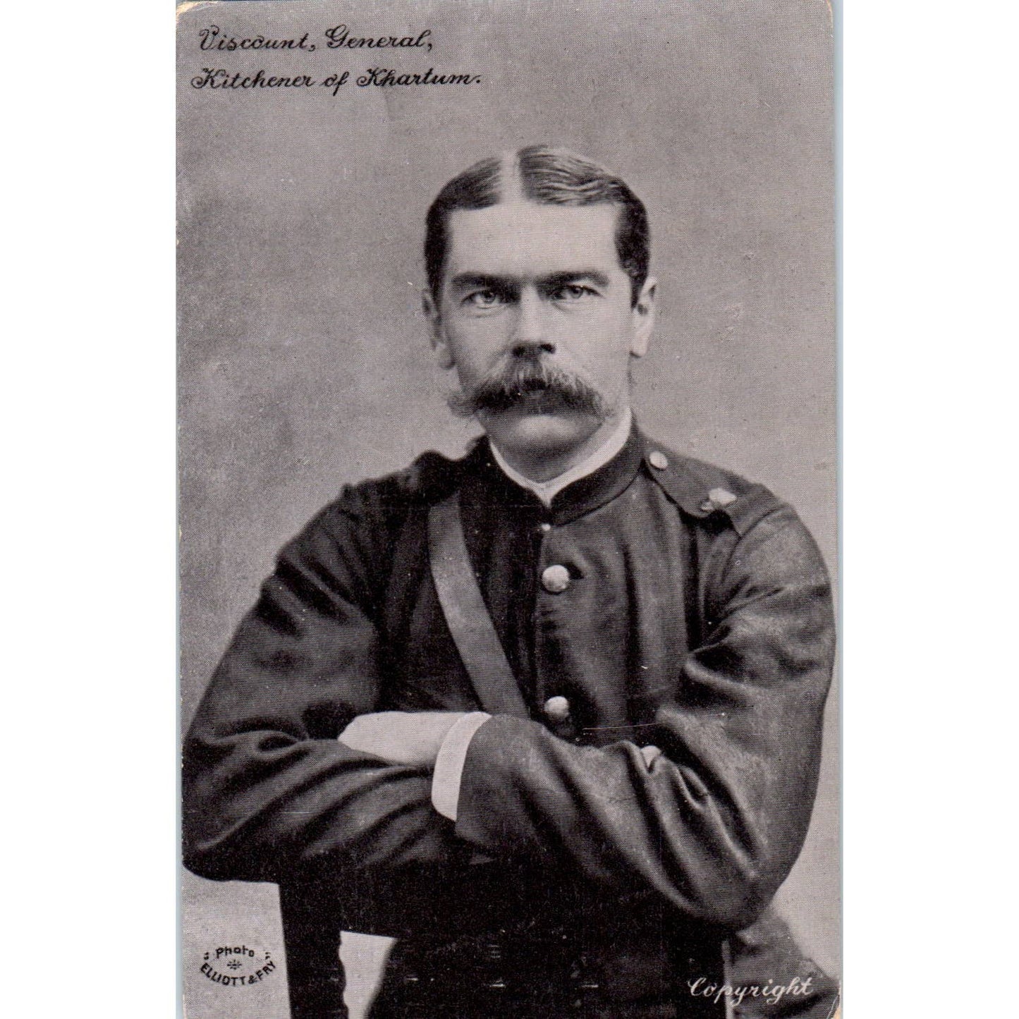 Viscount General Kitchener of Khartoum - Original RPPC Postcard TJ7-RP1