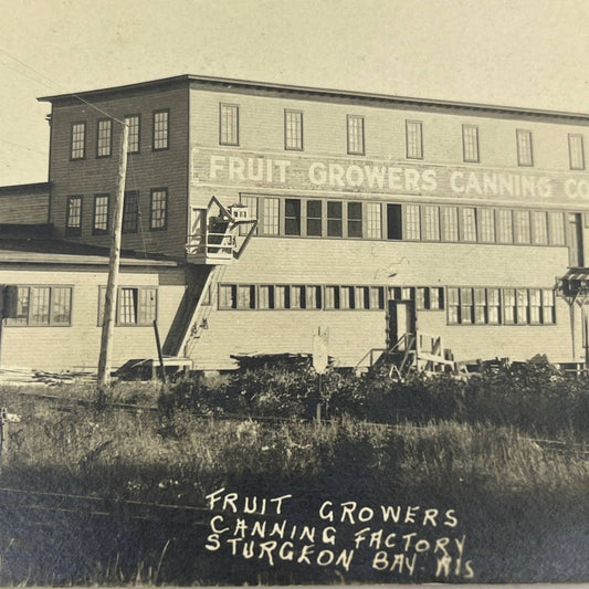 1910s RPPC Postcard Fruit Growers Canning Factory Sturgeon Bay WI AC1