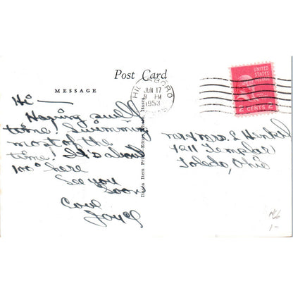 Sign at Whitney Dam Hill County Texas 1953 Original Postcard TK1-P12