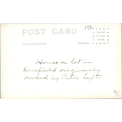 House in Deerfield Once Owned By Peter Luft RPPC Original Postcard TK1-20