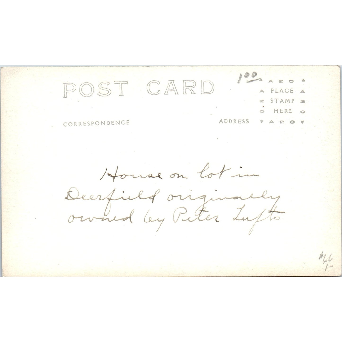 House in Deerfield Once Owned By Peter Luft RPPC Original Postcard P1-15