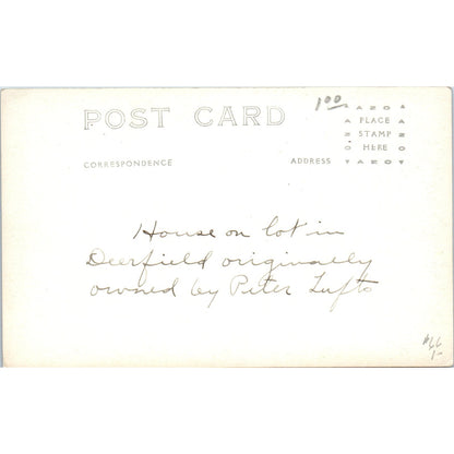 House in Deerfield Once Owned By Peter Luft RPPC Original Postcard P1-15