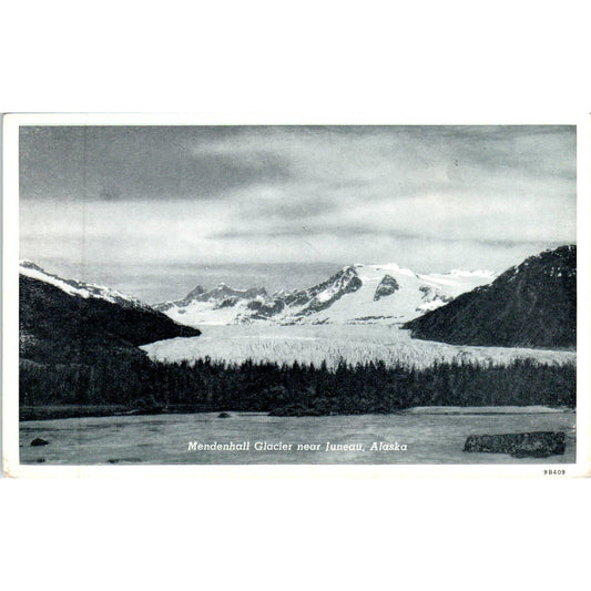 Mendenhall Glacier Near Juneau Alaska Original Postcard TK1-30