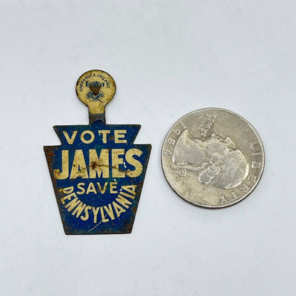 Vintage Vote James Save Pennsylvania Political Button SD6