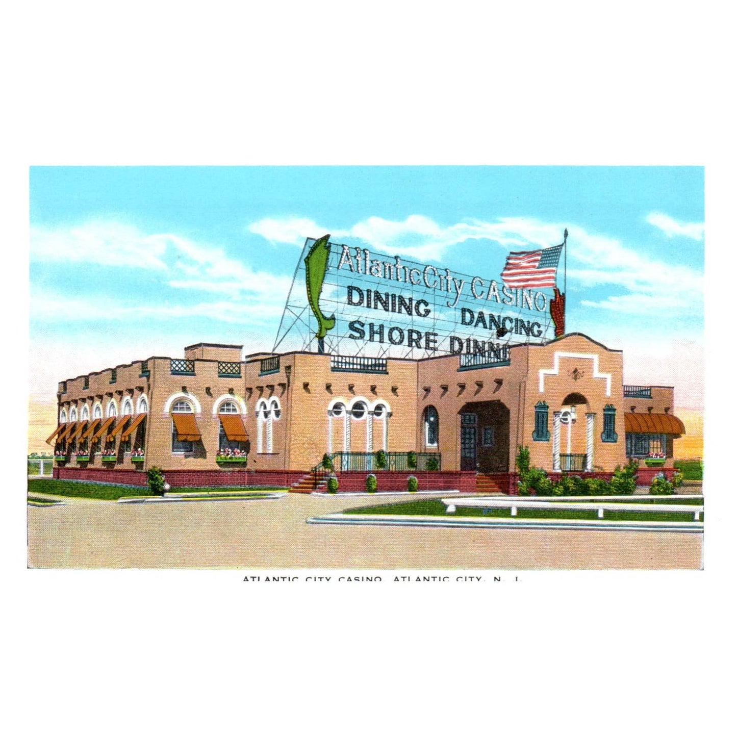 Atlantic City Casino, Atlantic City New Jersey  - Postcard TJ8-2