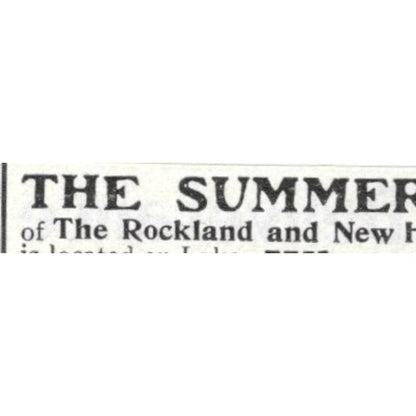 The Summer Camp Whittier Rockland & NH Military Academies - 1903 Ad TJ8-7-5