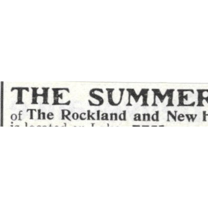 The Summer Camp Whittier Rockland & NH Military Academies - 1903 Ad AK5-S30