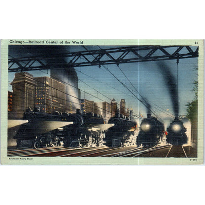 Chicago - Railroad Center of the World Original Postcard TK1-P13