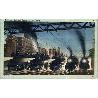 Chicago - Railroad Center of the World Original Postcard P2-3