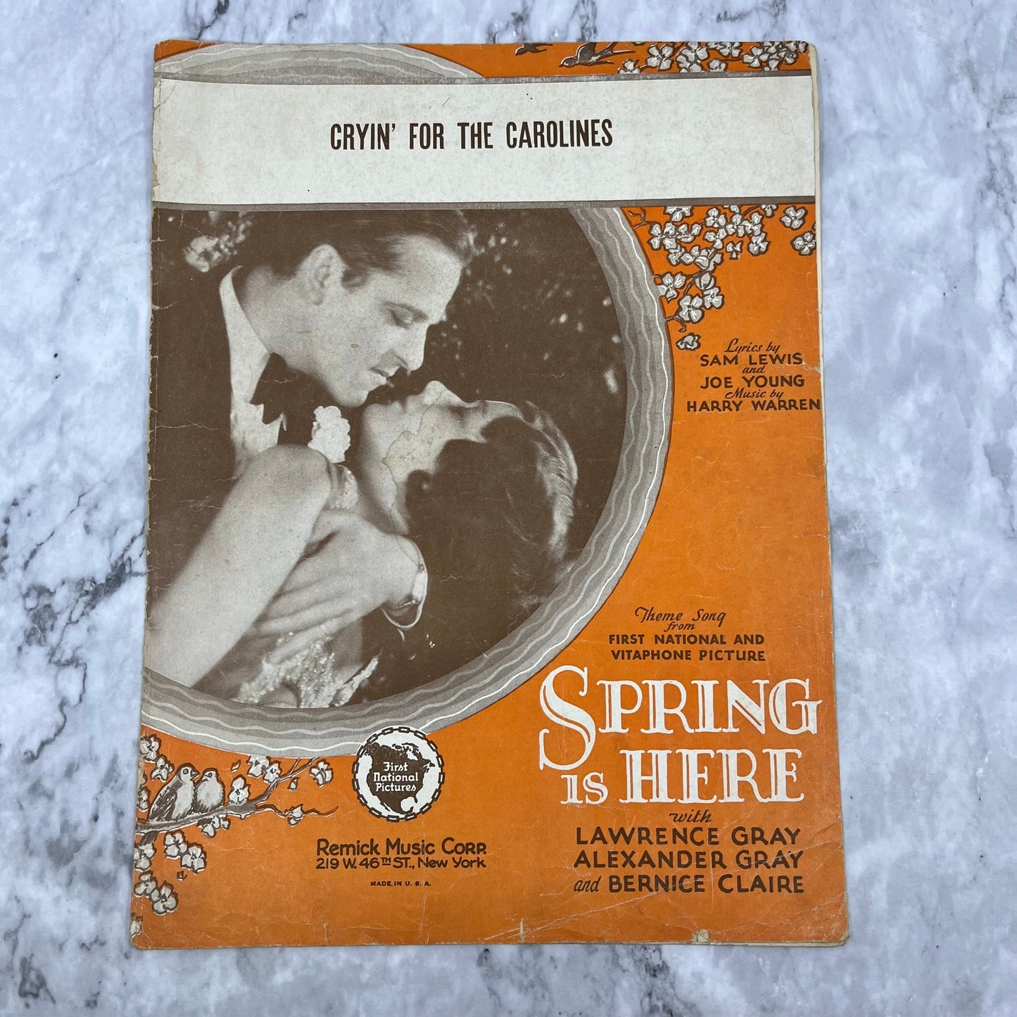 Crying’ For The Carolines - Spring is Here Lawrence Gray 1930 Sheet Music V38