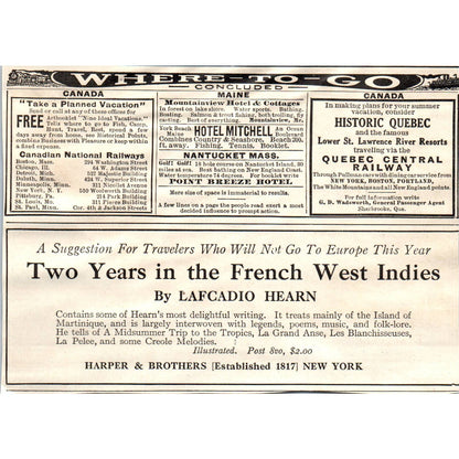 c1920 Harper's Magazine Ad - Hudson River Day Line Steamships New York EA3