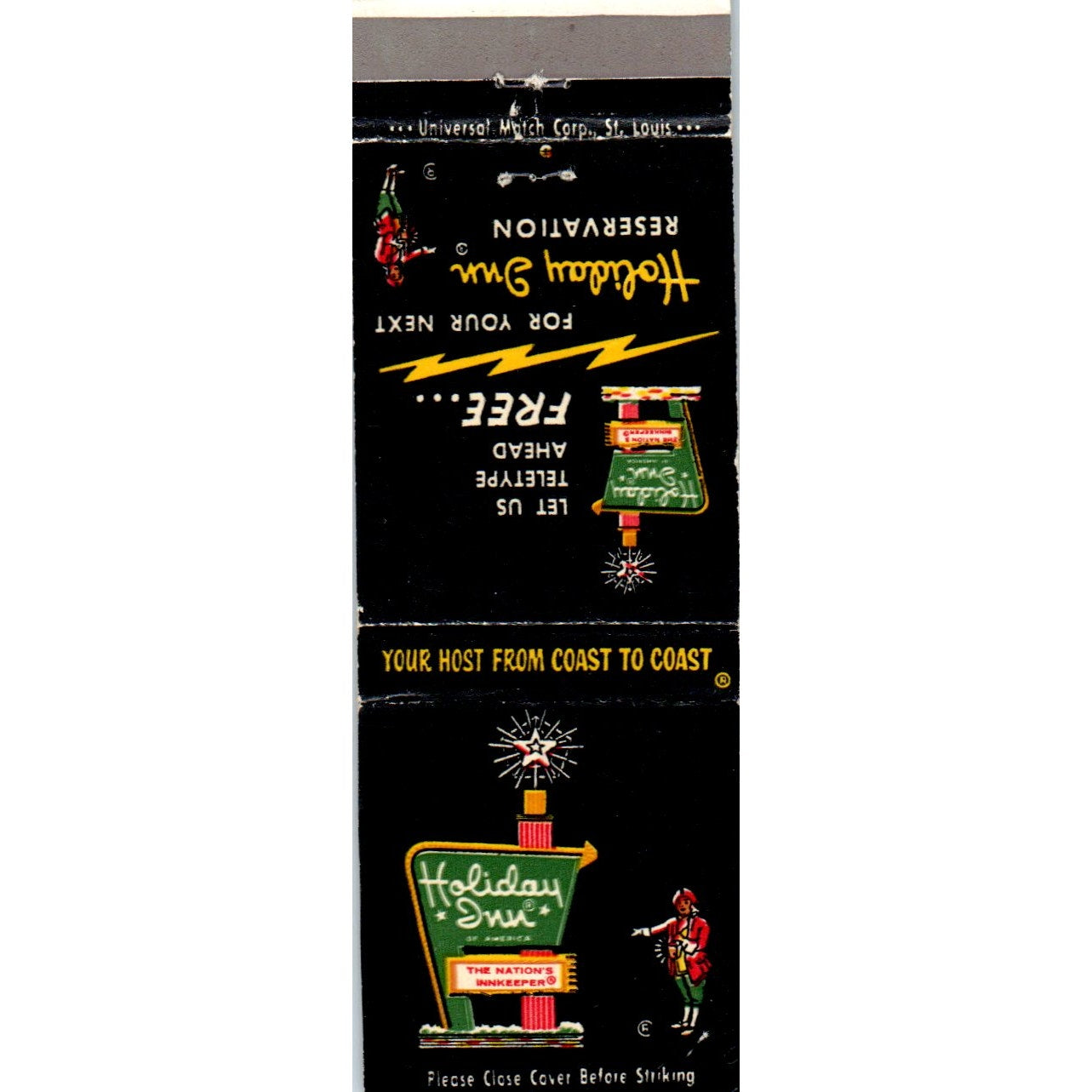 Holiday Inn Moline Airport Advertising Matchbook Cover MM9-9