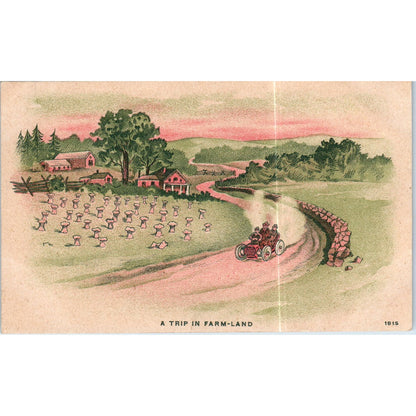 A Trip in Farmland Illustration 1909 Postcard P2-5