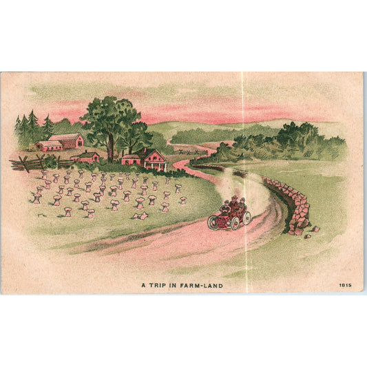 A Trip in Farmland Illustration 1909 Postcard P2-5