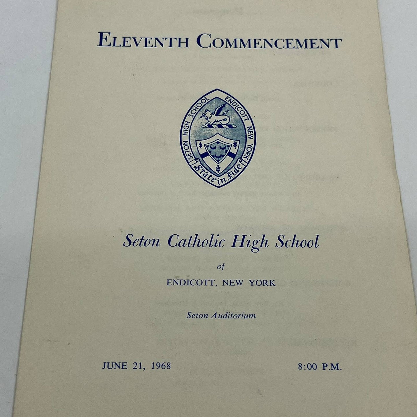 1968 Seton Catholic School Commencement & Invitation Betty Adamik Endicott NY D3