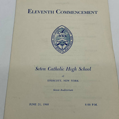 1968 Seton Catholic School Commencement & Invitation Betty Adamik Endicott NY D3