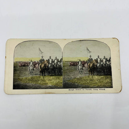 1898 Stereoview Tinted Spanish-American War Roosevelt Camp Wikoff Rough Riders