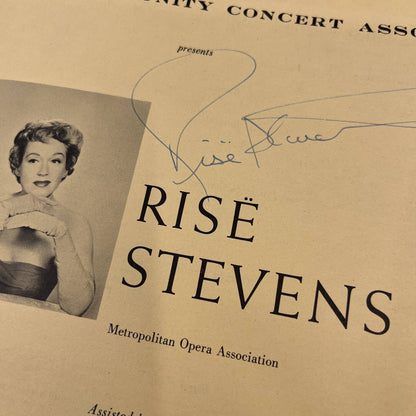 1962 Bravo Music Magazine Signed Risë Stevens Program Centerfold & Photo TH7