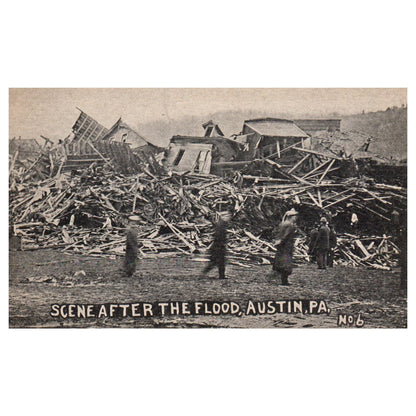 Scene After the Flood Austin Pennsylvania - Real Photo Postcard RPPC TJ8-3