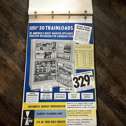 1960 Coronado Refrigerator Gambles 100 Store Display Advertising Poster 13.5x20