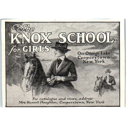 Knox School for Girls Otsego Lake Cooperstown NY - 1921 Original Ad TJ7-S7