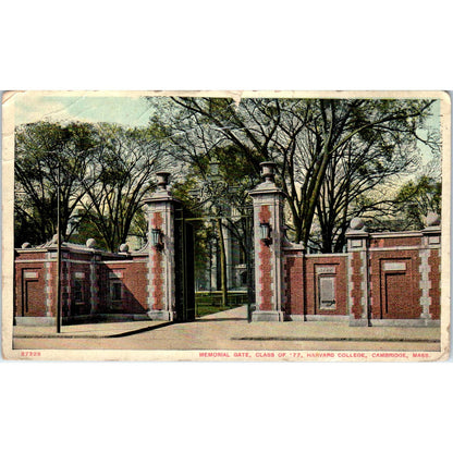 1910s Postcard Memorial Gate, Class of '77 Harvard College Cambridge MA SF2