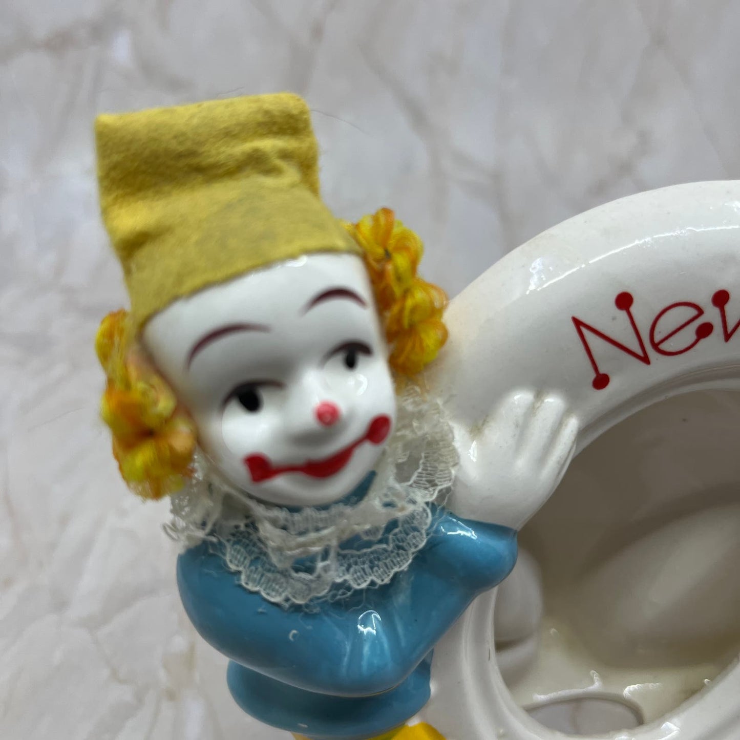 1980s Ceramic Clown Picture Frame Holder (New York) 3x5" Pics Manhattan P.C. TE5