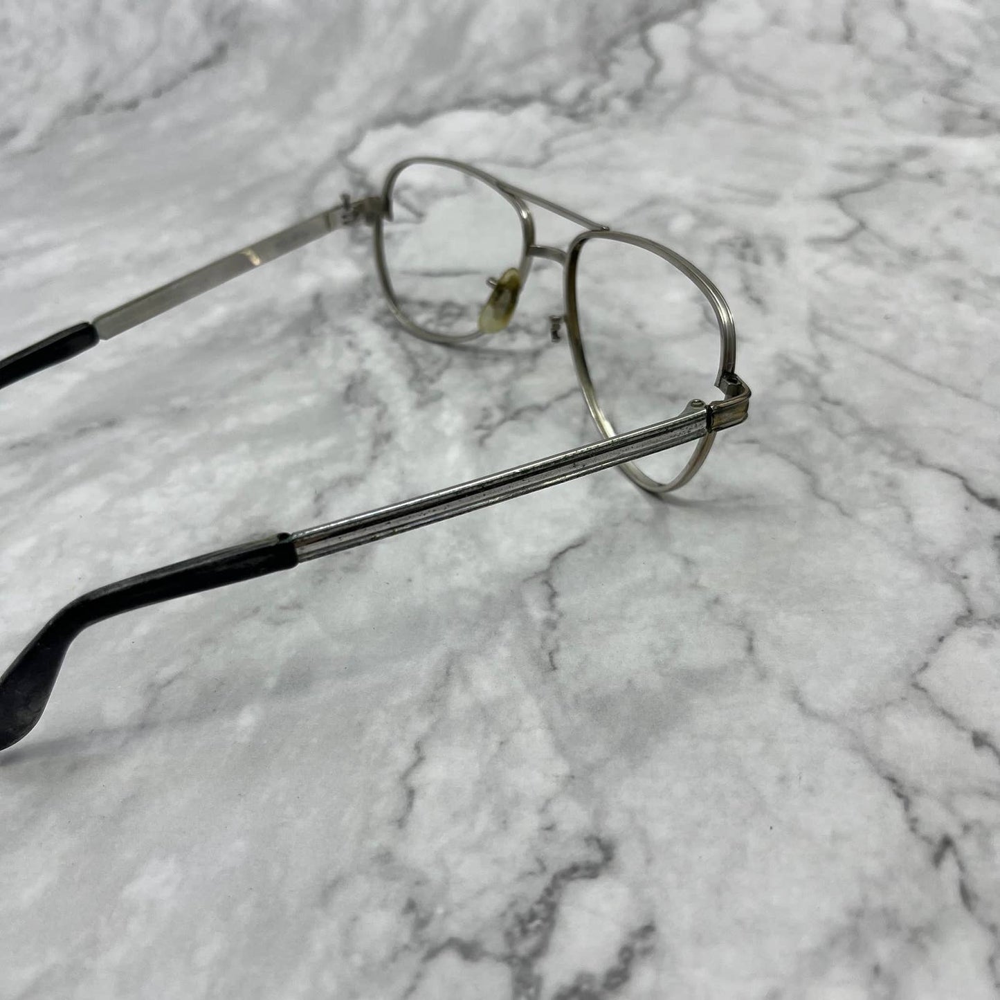Vintage Art Craft Chrome Aviator Frame Eyeglasses 5 1/4 TD1-2