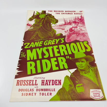 Zane Grey's The Mysterious Rider  Pressbook Poster Russell Hayden 11x17 FL1