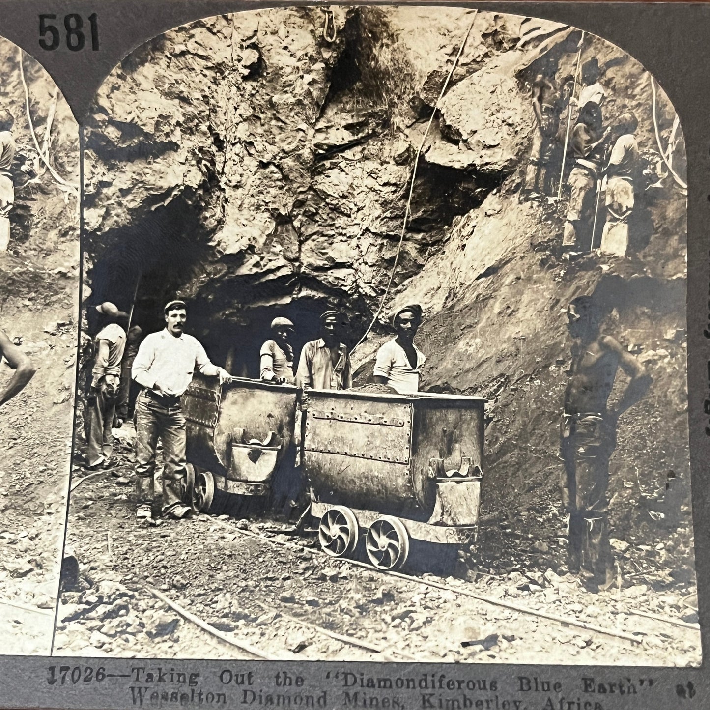 Diamondiferous Blue Earth Wesselton Mine Kimberley Africa Stereoview Card H2-2