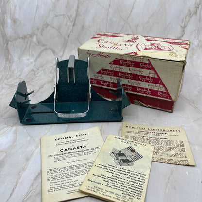 Vintage Kingsbridge Canasta Shuffler Metal Teal Powder Coated Original Box TK2