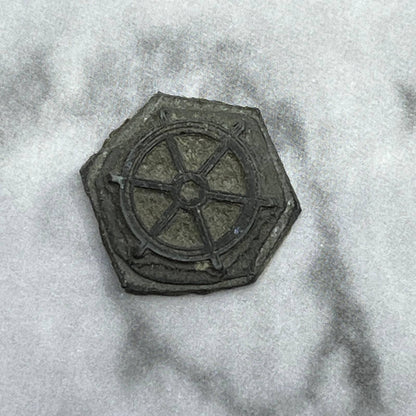 Vintage Printing Letterpress Printers Block Plate Boat Captain’s Wheel SE831