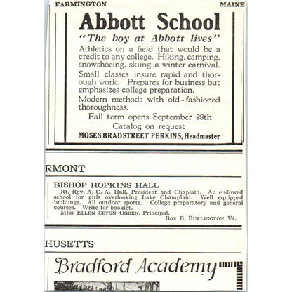 Choate School Brookline MA Augusta Choate - 1921 Original Ad TJ7-S