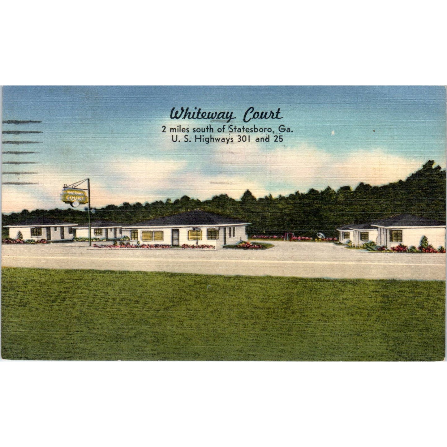 Whiteway Court Statesboro Georgia Ralph & Julia White 1957 - Postcard TJ7-RP2