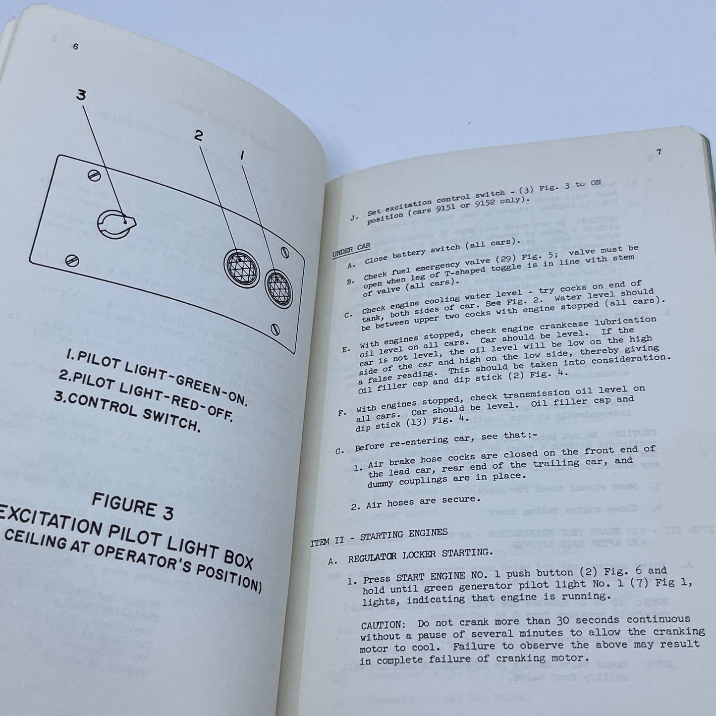 1962 Budd Rail Diesel Car Operator's Manual Reading Railroad Company TG6