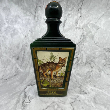 Vintage Jim Beam Kentucky Whiskey Empty Decanter Gray Fox James Lockhart TI7