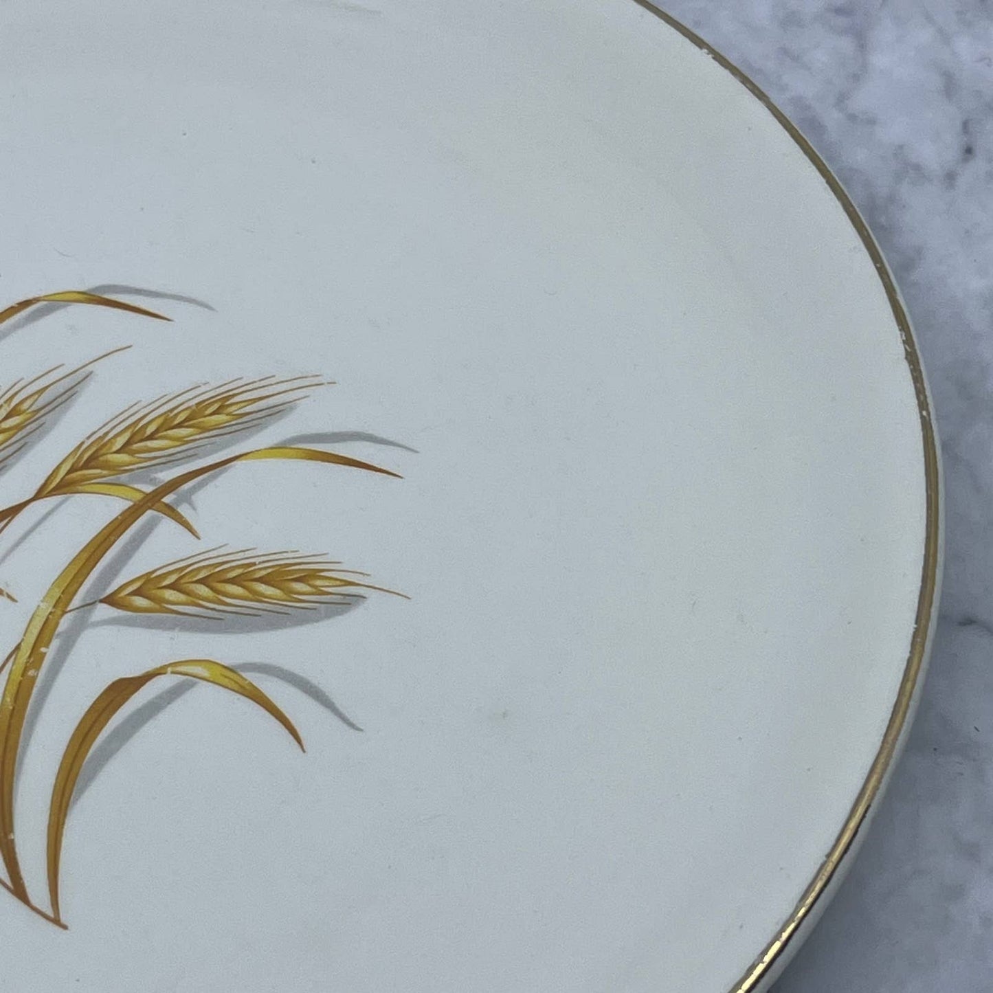 Vtg Cunningham & Pickett China Dinner Plate 9" Golden Wheat 22k Gold Trim TI8