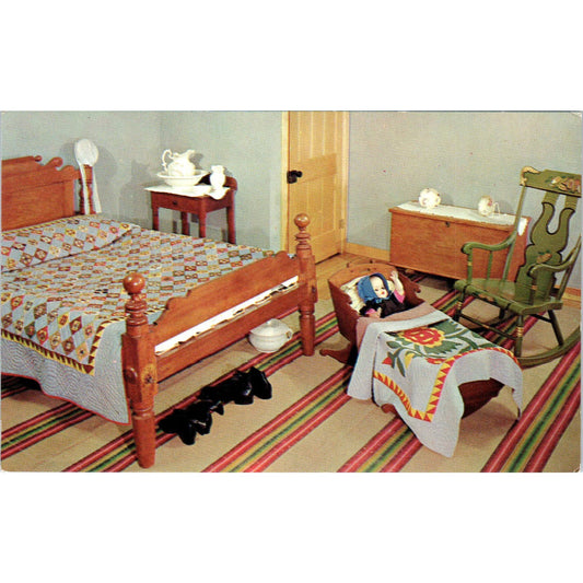 Plain and Fancy Farm Bedroom Amish Country Intercourse PA Original Postcard PB5