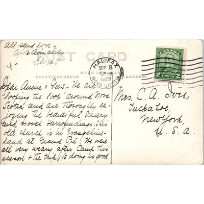 Old Covenanter Church Grand Pre. N.S. 1929 - Original RPPC Postcard TJ7-RP3