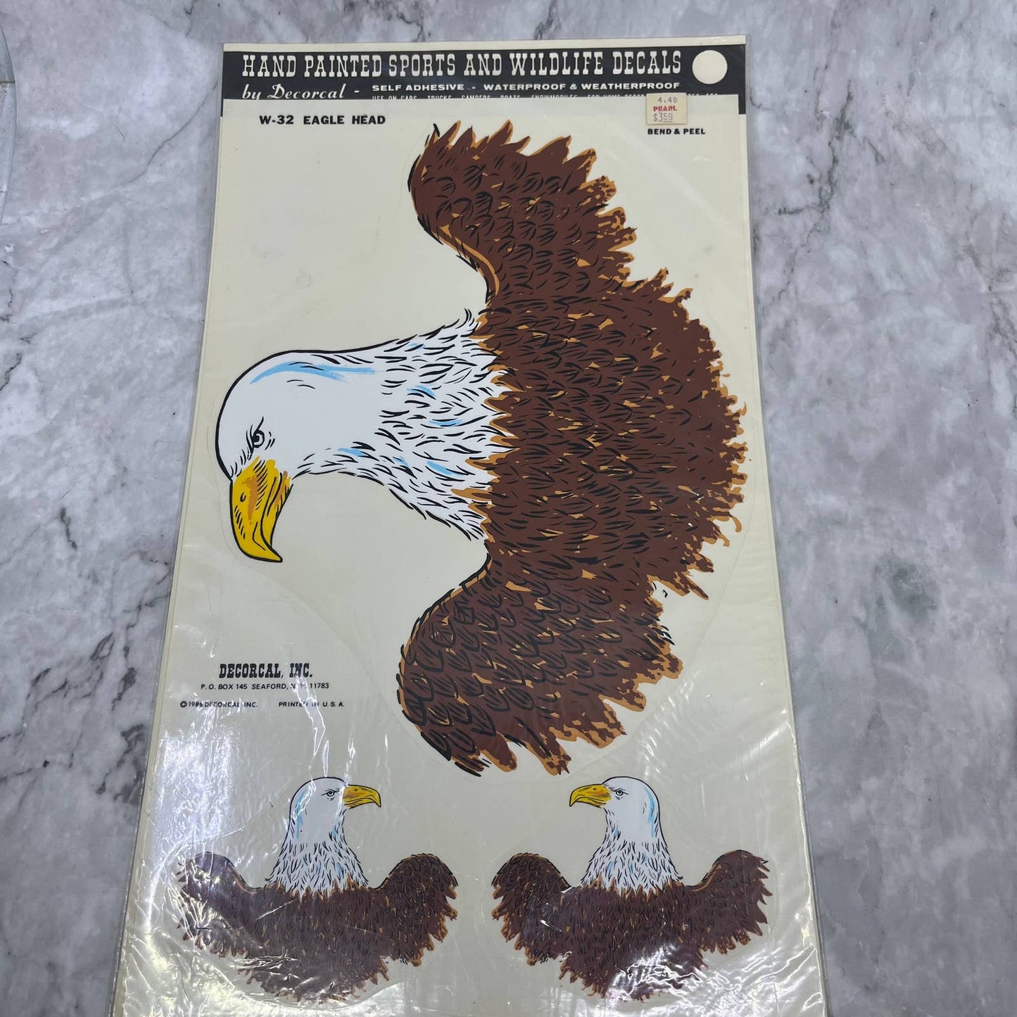 1986 NEW NOS Decorcal Sports & Wildlife Decal W-32 Bald Eagle Head FL5