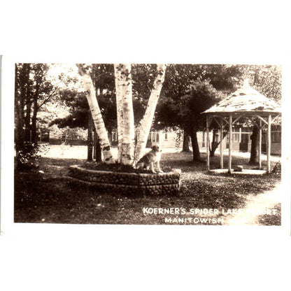 Koerner's Spider Lake Resort Manitowish WI RPPC Original Postcard TJ9-P3