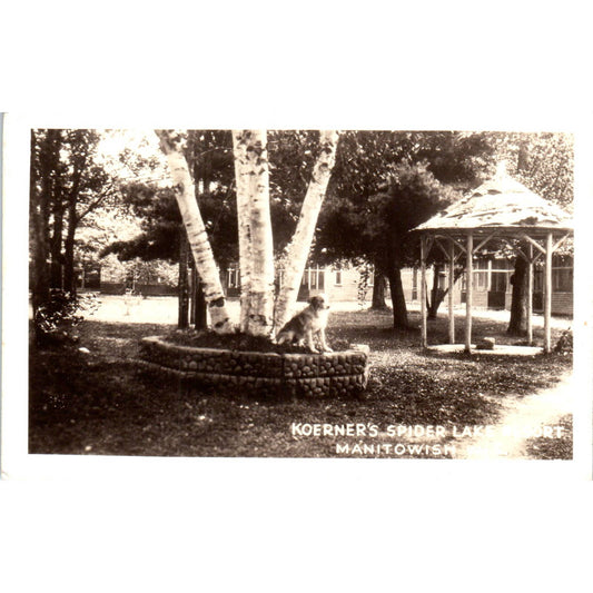 Koerner's Spider Lake Resort Manitowish WI RPPC Original Postcard TJ9-P3