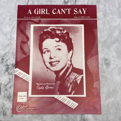 Vintage Sheet Music - A Girl Can't Say - Leon Carr Hal David Eydie Gorme TI1